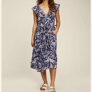 LIKE NEW GAP Flutter Sleeve Midi Dress Size Large Tall